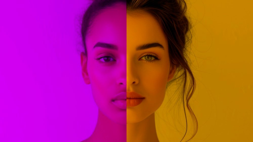 Color grade, split-tone portrait